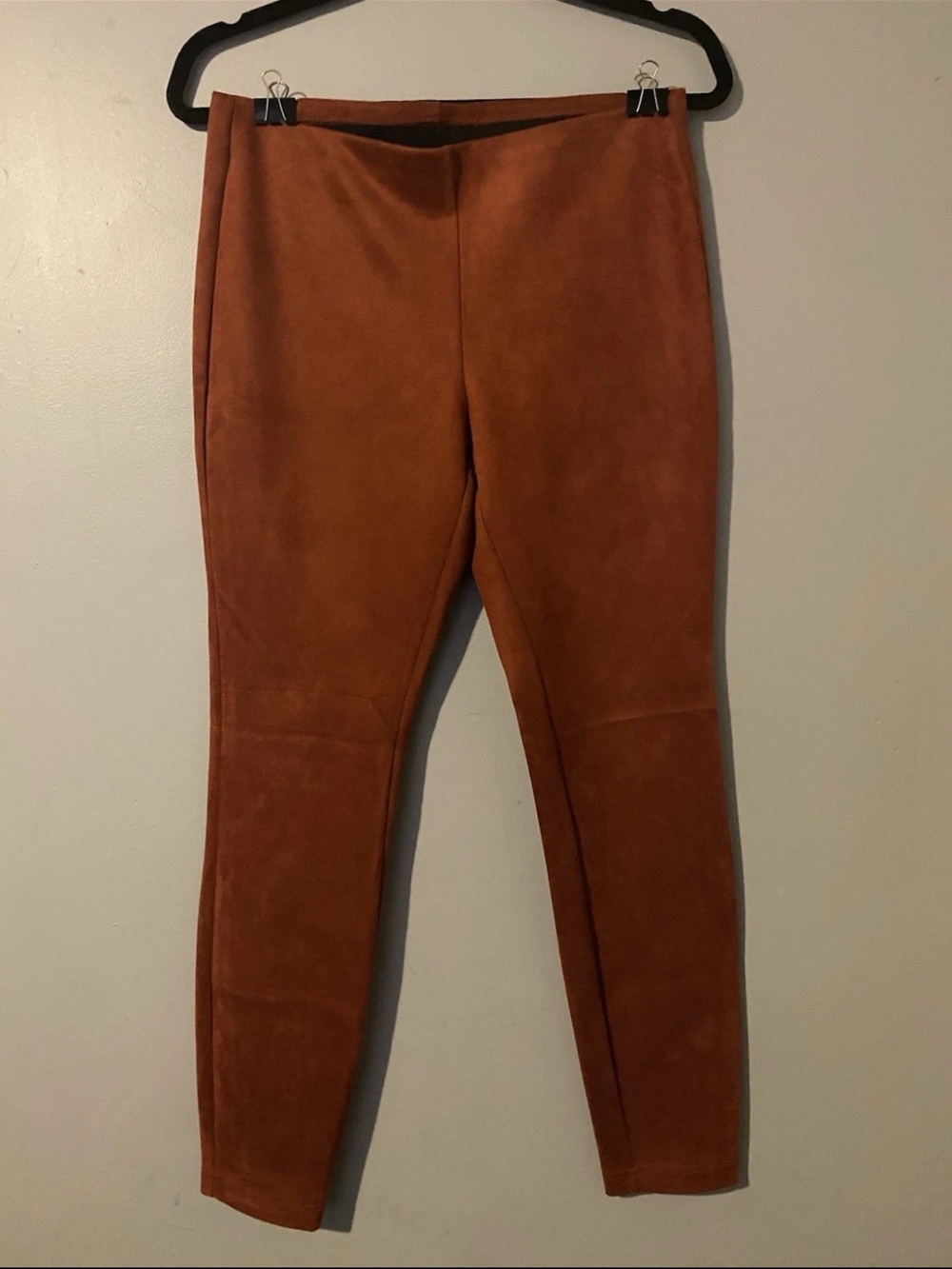 Nanette Lepore Rust Suede-Look Leggings